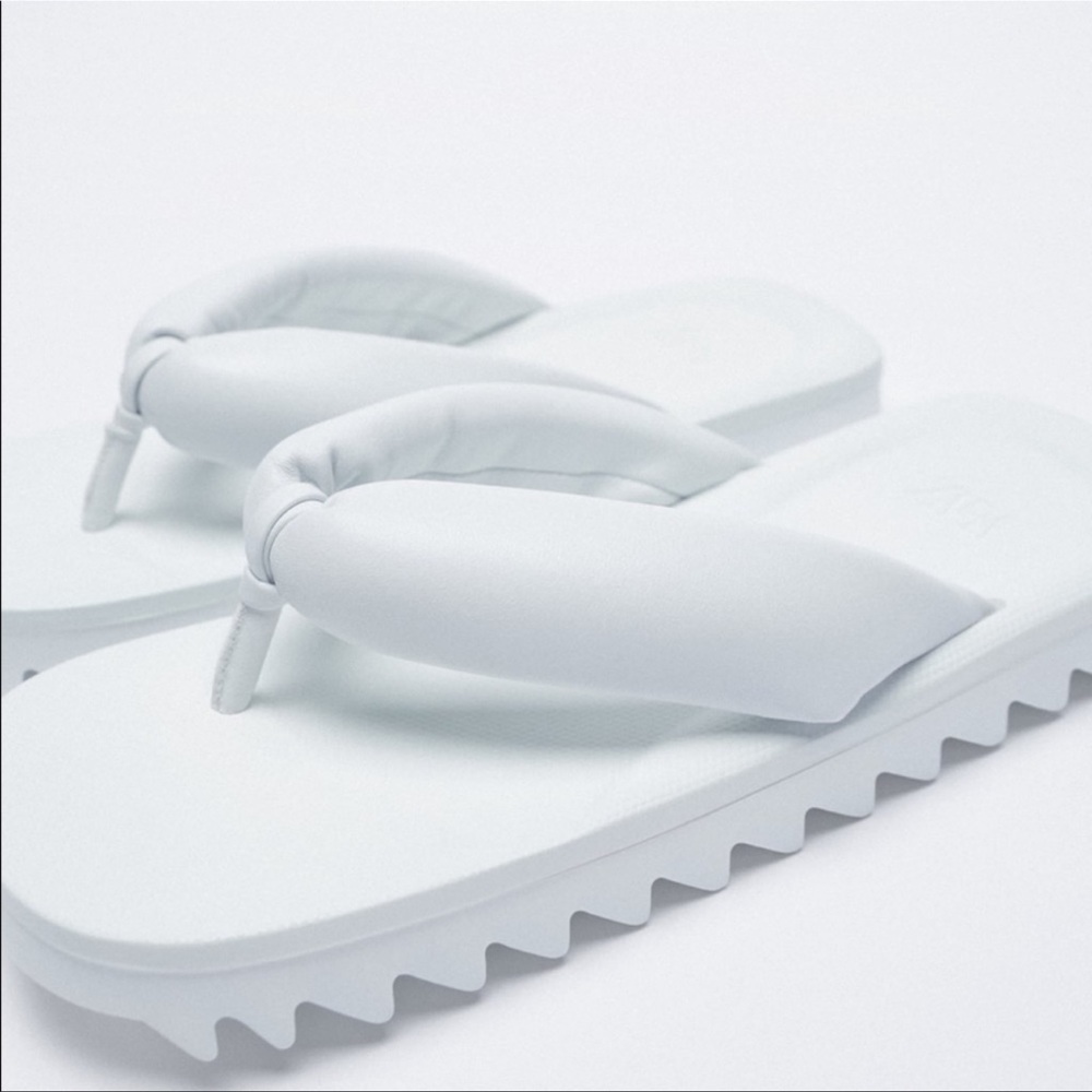 ZARA LEATHER FLAT PADDED SANDAL